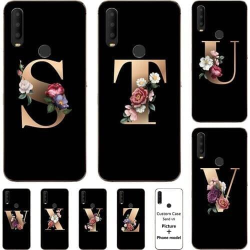 Flower 26 English Name Letters Custom Initial Case For Alcatel 3X 2019 5048U 5048Y 3X 2018 5058 3X 2020 Soft Silicone Cover
