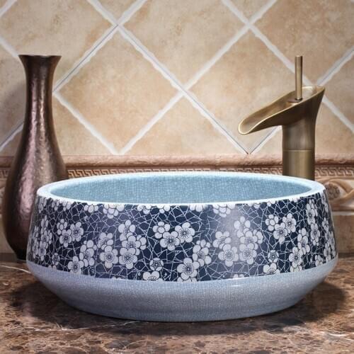Jingdezhen Bathroom ceramic sink wash basin Porcelain Counter Top Wash Basin Bathroom Sinks ceramic sink