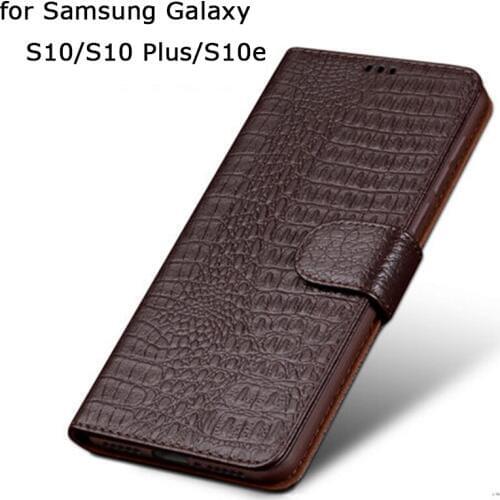 Business Flip Phone Case for Samsung Galaxy S10/S10 Plus Luxury Genuine Cow Leather Cases for Samsung Galaxy S10e Fundas Skin