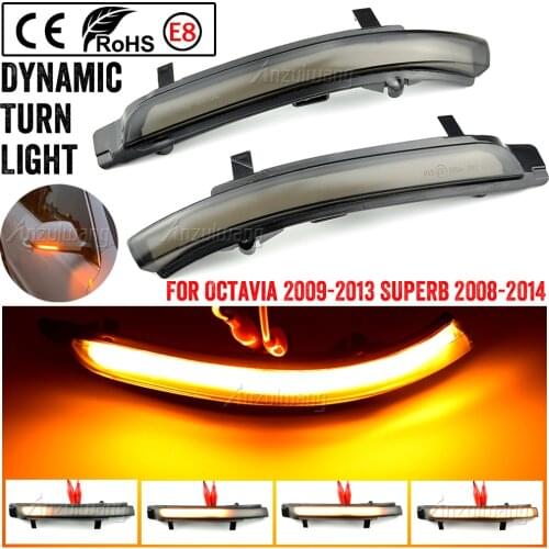 Dynamic Blinker For Skoda Octavia MK2 A5 SuperB B6 3T LED Turn Signal Mirror light 2009 2010 2011 2012 flasher arrow