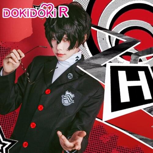 DokiDoki-R Game Persona 5 Cosplay Akira Kurusu JOKER School Uniform Persona 5 Cosplay Costume Men Akira Kurusu