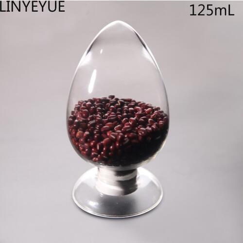 LINYEYUE 125mL Glass Sample Bottle with cap Show Vial Bottle Conical Seed Display Bottle for Shool Laboratory or Home Kitchen