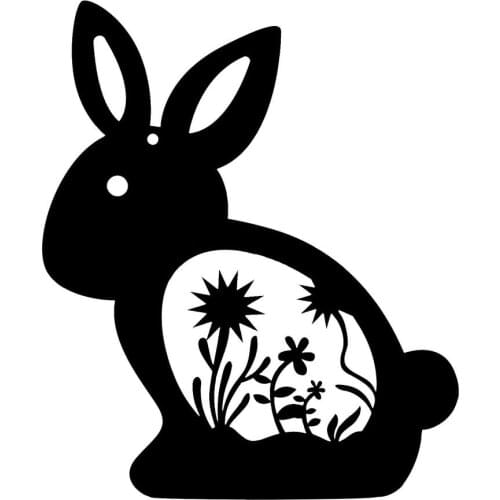 Rabbit Hollow Wrought Iron Wall Decoration Plush Animal Silhouette Garden Decoration Home Art Ornament Rabbit Wall Hanging Decor