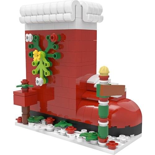 LEQUMOC Christmas Boots Apartment 164PCS MOC Model Building Blocks Toys for Children Christmas Xmas DIY Toy Kids Gifts