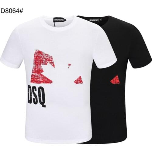 DSQ PHANTOM TURTLE Mens Short Sleeve Logo Series Graphic T-Shirt Men Fashion Print Cotton Tees Breathable Quality Tops D8064