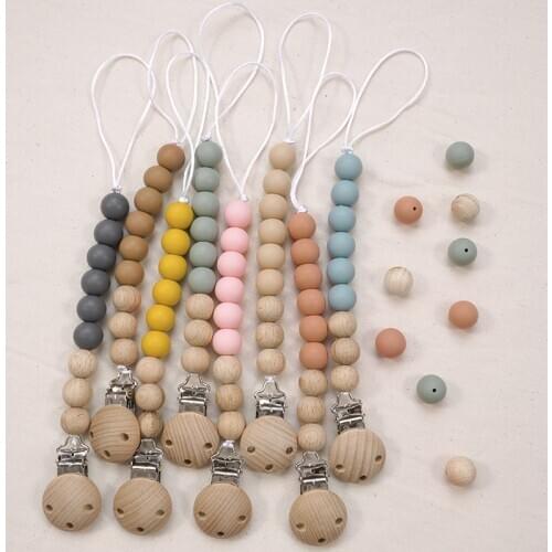 Customize BPA Free Soft Edible Teething Toys Portable Flexible Ajustment Pendant Xmas Teether Pacifier Chain For Tiny Baby