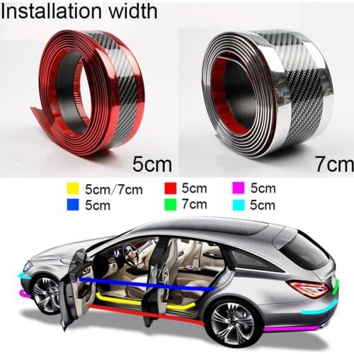 Nano Carbon Fiber Car Sticker DIY Paste Protector Strip Auto Door Sill Side Mirror Anti Scratch Tape Waterproof Protection Film