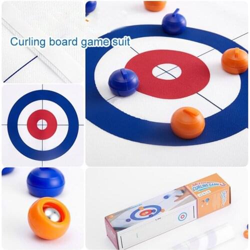Table Top Curling Game for Family, Adults and Kids Team Board Game Training for Indoor or Travel Compact Storage
