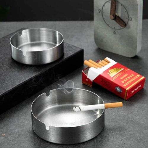 Stainless Steel Cigarette Cigar Ashtray Outdoors Indoors Windproof Ashtrays Desktop Decor Adult Gift Ashtray Cigarette Accessory