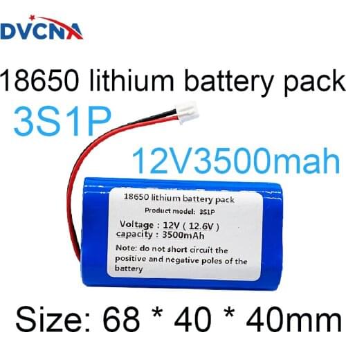 New 18650 lithium battery pack 12v 3S1P 3500mah built-in BMS, Bluetooth speaker,flashlight, GPS, fascia gun and so on