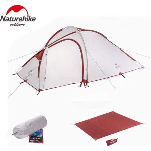 NatureHike Tent With Free Ground Mat 2-3 Person Family Tent Waterproof Camping Tents for Hiking Travelling Winter Fishing