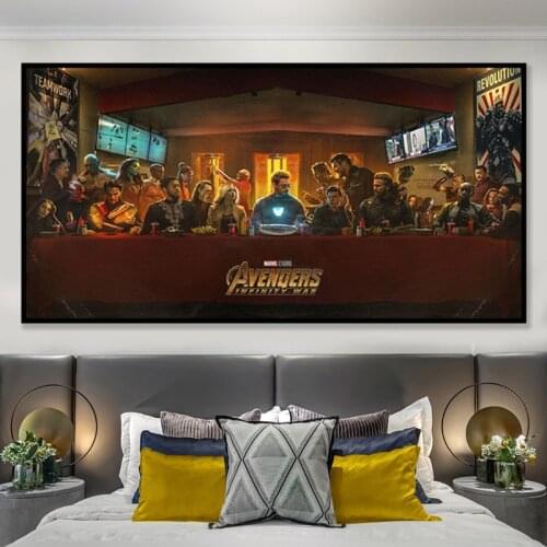 Disney Marvel 10th Years Avengers Superhero Movie Poster Wall Art Picture Canvas Painting for Kids Room Home Decor Cuadros Gift