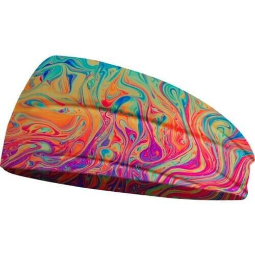 Tie Dye Cycling Yoga Sport Sweat Headband Run Gym Anti-Slip Cross Bandage Headwear Hair Bands Bohemian Fashion Wide Headwrap