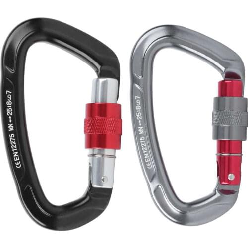 Professional Carabiner D Shape 25KN Carbiner Key Hooks Climbing Ascend Security Safety Master Lock Outdoor Climbing Equipment