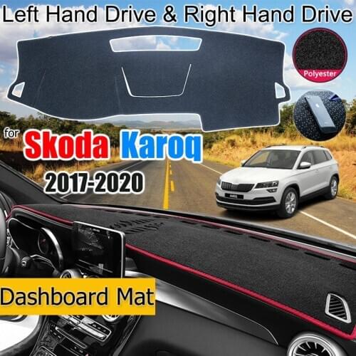 For Skoda Karoq 2017-2020 Anti-Slip Mat Dashboard Cover Pad Sunshade Dashmat Carpet Anti-UV Dash Car Accessories Rug