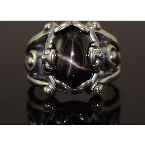 S925 pure silver Starlight stone ring surface thai silver ring for man 925 real silver man rings