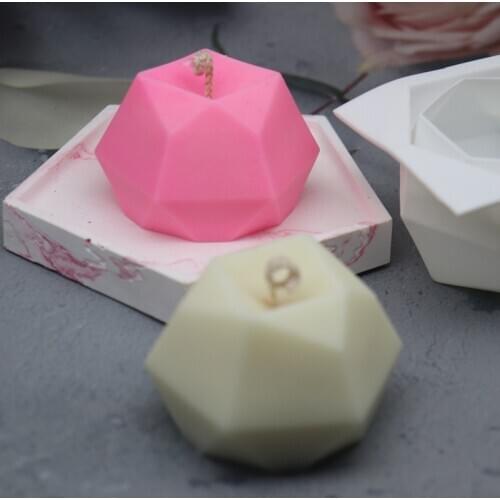Eight-sided Multilateral Diamond Face Cube DIY Candle mold Creative Handmade Aromatherapy Candle Silicone Mold