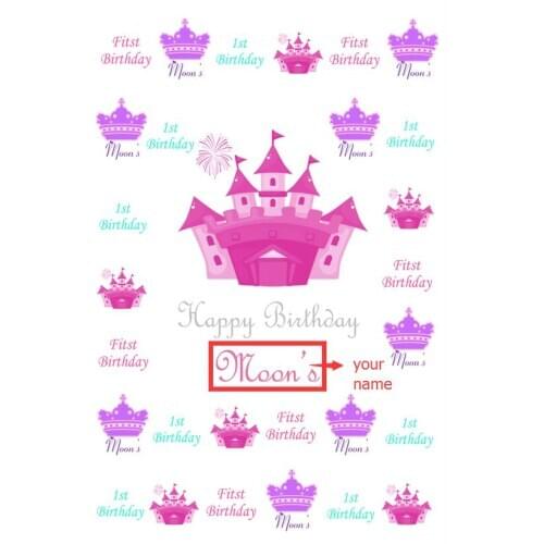 VinylBDS White Birthday 1st Newborn Photography Backdrop Pink Castle Wasable Custom Newborn Printed Party Backgrounds