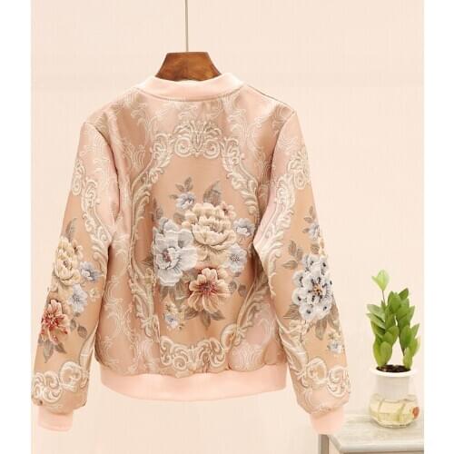 Quality 2020 High Women jacket Palace Jacquard Luxury Retro Baseball Uniform Autumn Winter New Casual Fashion Ladies Outerwear