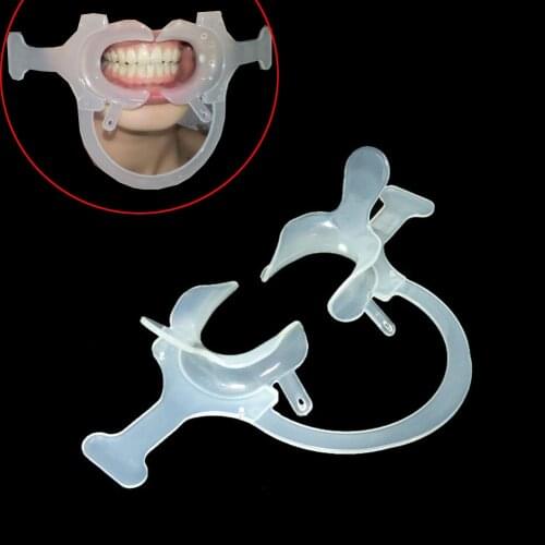 1PC Dental Intraoral Lip Cheek Retractor Mouth Opener with Handle Orthodontic Material C Type Transparent Tooth High Quality