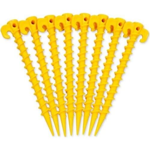 10PCS Tent Nails Outdoor Camping Trip Tent Peg Ground Nails Screw Nail Stakes Pegs Plastic Sand Pegs Trip Beach Tent Stakes Pegs