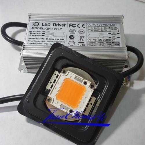 100W 3A LED Driver waterproof + 100W full spectrum led grow chip 380-840nm DIY 30-36V