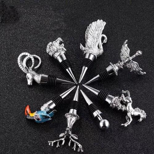 12 Styles Zinc Alloy Wine Stopper Sparkling Grape Wine Bottle Plug Vacuum Sealer Sparkling Wine Champagne Cap Bar Tools 1PC