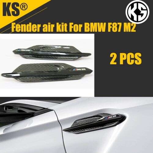 2PCS Bright black replacement fender vent fender air kit Carbon fiber fender decoration for BMW F87 M2