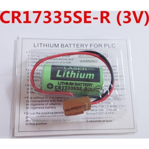 2pcs Original New CR17335SE-R(3V) CR17335SE-R CR17335 CR2/3A 3V PLC Lithium Battery with plugs / connectors Free Shipping