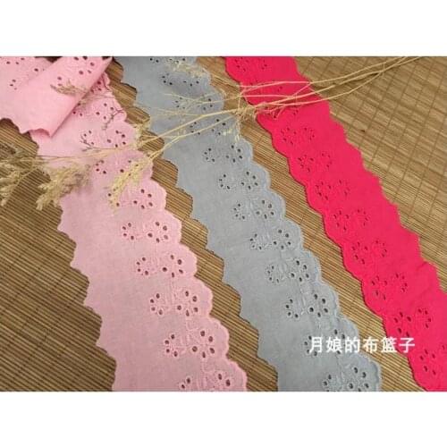 3 color DIY handmade patchwork Retro cotton fabric lace Color cotton Embroidery lace 7cm