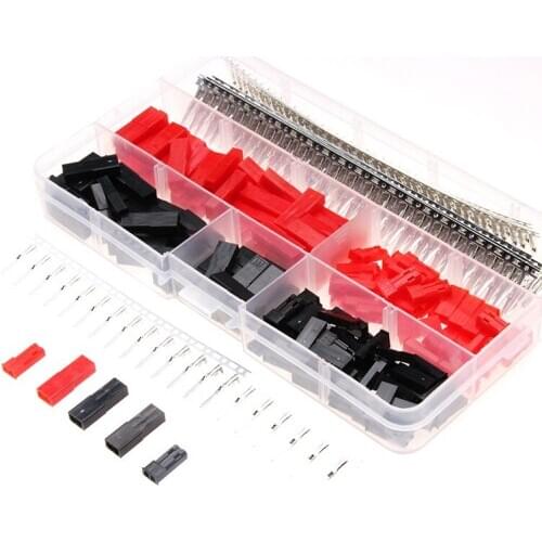 480Pcs/lot Wire Jumper Pin Connector Dupont Male/Female 2.54mm Red Black Electrical Wire Cable Housing Kit with Box