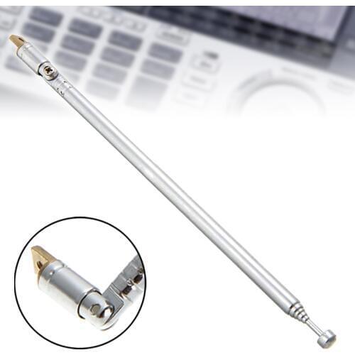 60cm 6 Sections Telescopic Antenna Aerial Universal Radio TV Antenna FM Antenna Receiver Replacement For Radio Equipment