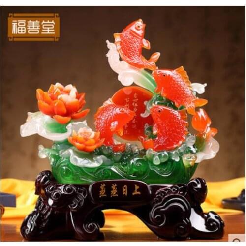 Flourishing fish display piece lucky fish family creative home model room small home decoration shop gift apple statue sculpture