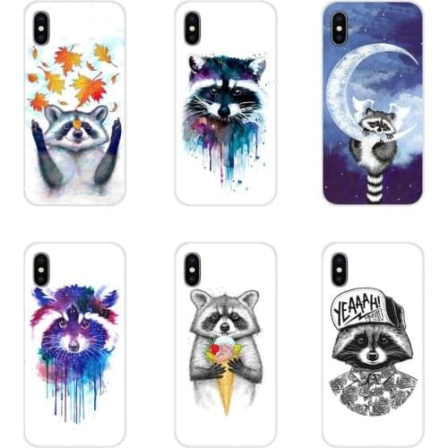 For Apple iPhone X XR XS 11 12Pro MAX 4S 5S 5C SE 2020 6S 7 8 Plus ipod 5 6 raccoon Unique Design Accessories Phone Cases Covers