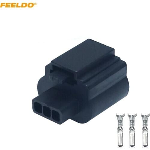 FEELDO 2Pcs Auto Car H13-21 HID LED Bulb DIY Quick Adapter Motorcycle Connector Plug with Terminals