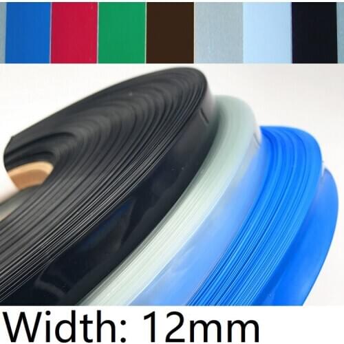 Width 12mm (Diameter 7mm) Lipo Battery Wrap PVC Heat Shrink Tubing Insulated Case Sleeve Protection Cover Flat Pack Colorful