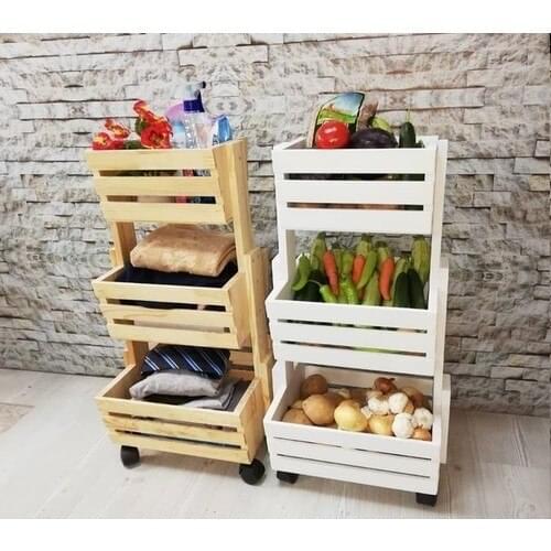 Three Drawers, Wheeled Multipurpose Crisper and Flower Pot