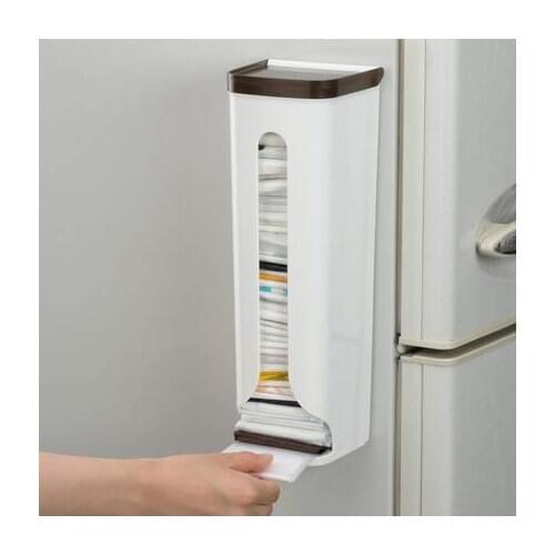 Kitchen Garbage Bag Pumping Box Wall-Mounted Extracting Plastic Bag Storage Box Storage Garbage Bag Box With Magnet