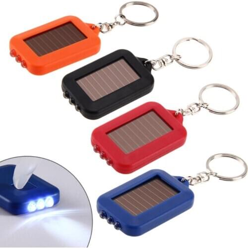 Multifunctional Solar Energy 3 Light LED Electric Torch Key Chain Accessory