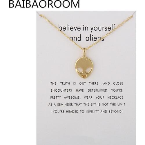 12pcs Fashion Jewelry Believe In Yourself And Aliens Necklace Pendant For Women
