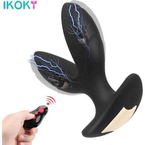 Electric Shock Male Prostate Massager Wearable Anal Plug Vibrator Wireless Remote Dildo Vibrator Opening Butt Plug Anal Dilator