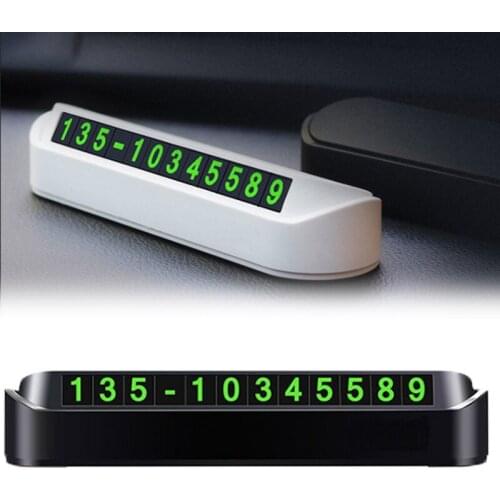 Car Temporary Parking Number Contact Phone Number Moving Auto Tel Fluorescent Number Plate Car Interior Ornaments Accessories