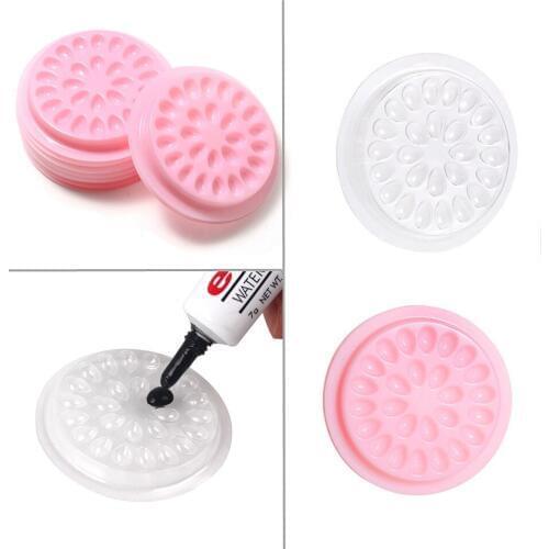 NEWCOME Dropshipping Eyelash Extension Glue Holder,Glue Cup Lash Blooming Lift Plastic ,Glue Pallet Flower Shape,Eyelash Makeup