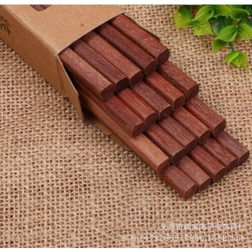 10 pairs Red sandalwood chopsticks Wooden natural handmade no paint wax-free raw wood chopsticks