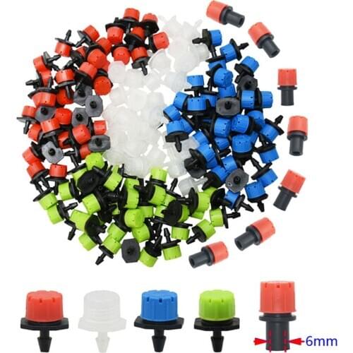 50 Pcs Adjustable Dripper With 6mm hole Micro Drip Irrigation Watering Anti-clogging Emitter Garden Supplies for 1/4 inch Hose