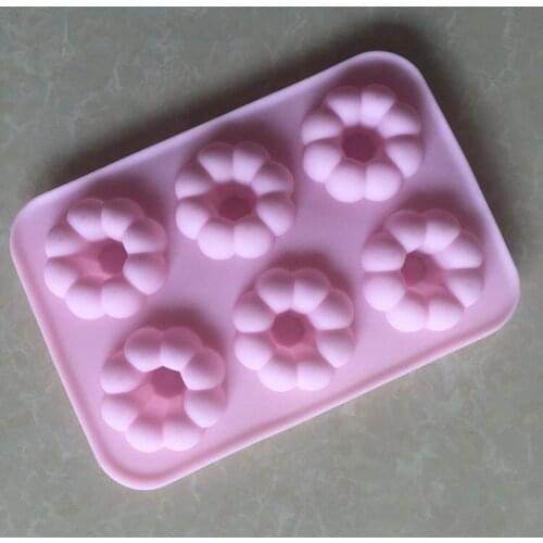6 Cavity Donuts Silicone Cake Mold Lace Snacks Mode XG741