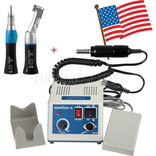 Dental Marathon Micromotor Polisher 35K RPM + Contra angle Straight Cone E-type