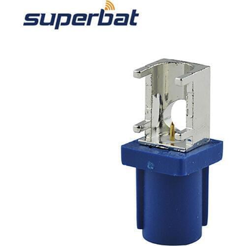 Superbat Fakra C Bule Plug End Launch PCB Mount Right Angle Fakra Radio Car Connector