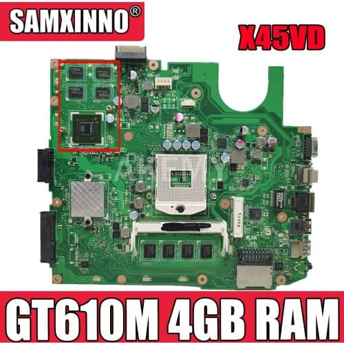 X45VD Laptop Motherboard For ASUS X45V X45VD Laptop motherboard 100% Tested W/ GT610M GPU + 4GB RAM HM76 SLJ8E