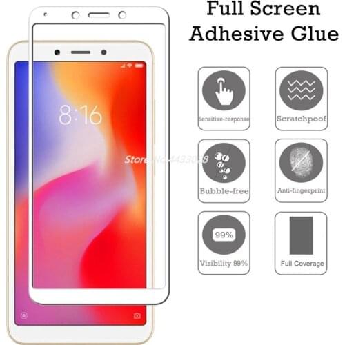 9H 2.5D Full Glue Cover for Xiaomi Redmi 6 6A Pro A2 Tempered Glass Screen Protector for Redmi Note 6 Pro Protective Film Glass